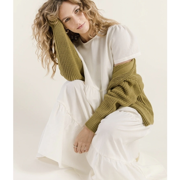 🆕 TRADLANDS CHALET TIERED DRESS OLIVE SMALL - Picture 2 of 10